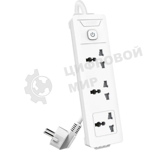 Сетевой фильтр универсальный Deli ET402 3 розетки, 5 м