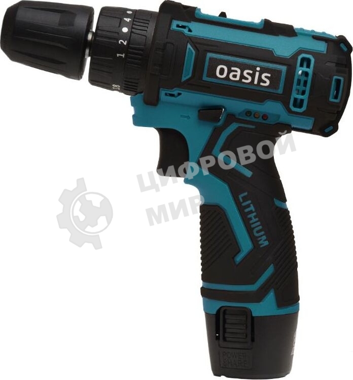 Дрель-шуруповерт OASIS ASU-12S, 12 В, 2 Ач, 30 Нм, щеточный