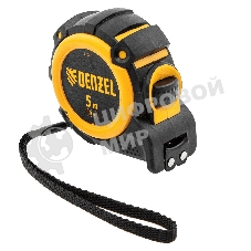 Рулетка Denzel 5м х 19мм, автоматич. фиксац., нейлон. покрытие, магнит. зацеп, двухстор. разметка
