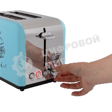 Тостер VLK Palermo 100, мощность 900 Вт, голубой, 5 регулировок поджаривания
