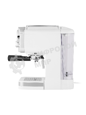 Кофеварка рожковая Maunfeld MF-735WH PRO белый, исп. кофе - молотый, 1.25 л, 1100 Вт, 15 бар