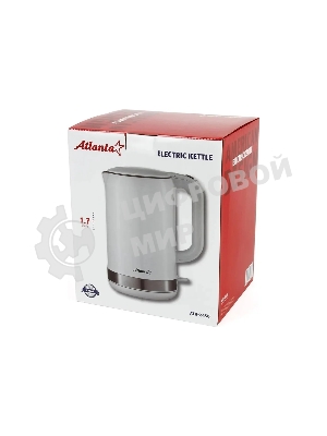 Чайник электрический Atlanta ATH-2450 (белый) 1,7л, нержавейка, двухстенный