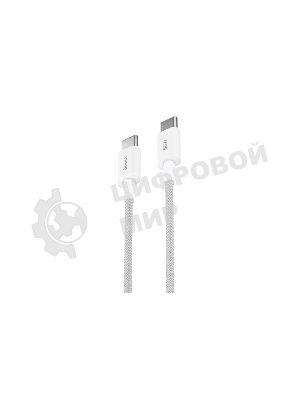 Кабель OLMIO SIMPLE, Type-C - Type-C, 60W 3A, 1.2м, тканевая оплетка, белый
