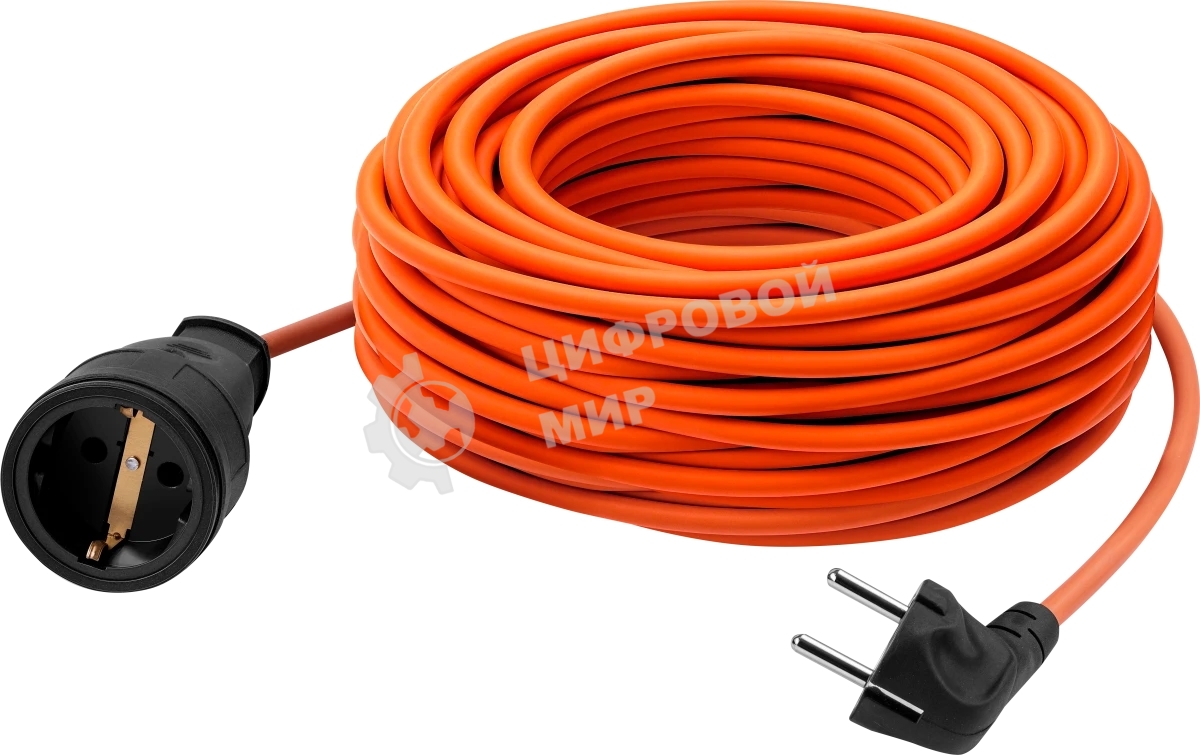 Силовой удлинитель Defender Ext2G-01-50 6А, 50 м, без заземления 1