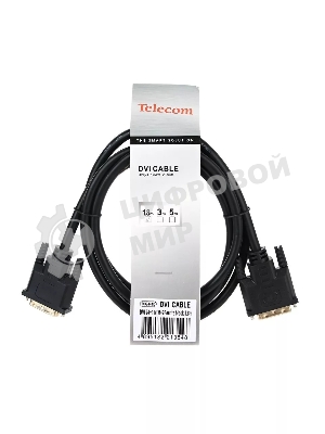 Кабель DVI-D--DVI-D Dual link 25M/25M, экран, феррит.кольца, 1.8м Telecom TCG441D-1.8M