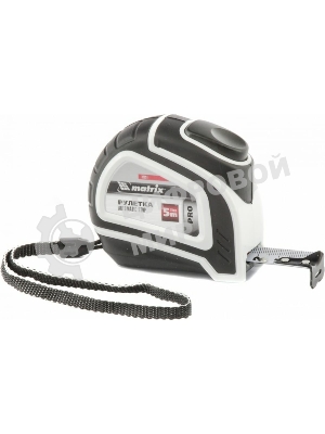 Рулетка Matrix Autostop, 5 м х 19 мм, двухкомпонентный корпус, автоматическая фиксация, PRO