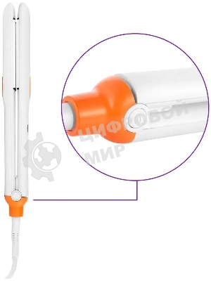 Выпрямитель для волос Kitfort КТ-3269 оранжевый/белый, 14 мм, 100-220 °C, 13 режимов
