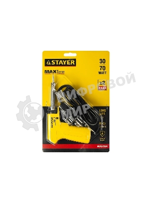 Паяльник STAYER 55307-70 master с пистолетной пластмассовой рукояткой 30 - 70Вт конус