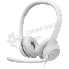 Гарнитура Logitech H390 белый, проводная, USB
