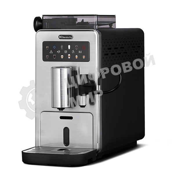 Кофемашина автоматическая BQ CM9003 серебристый/черный, исп. кофе - зерновой, 2 л, 1450 Вт, 15 бар