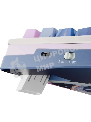 Клавиатура Redragon Flekact Pro гибридная, USB Type-A, Bluetooth, радиоканал, фиолетовый