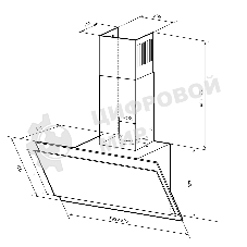 Вытяжка наклонная LEX Furia 900 слоновая кость, 90 см, 850 куб. м/ч, 50 дБ