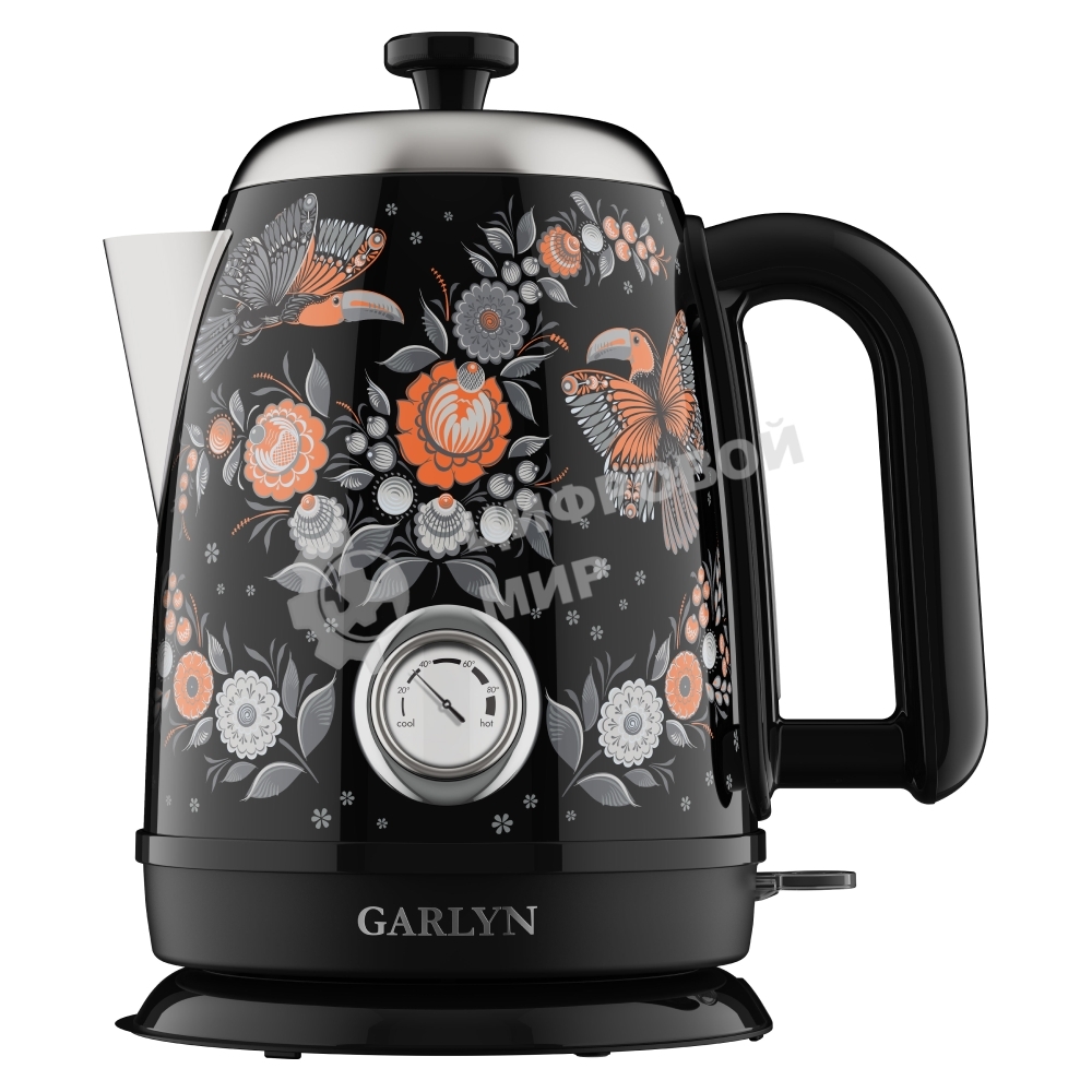 Чайник электрический GARLYN Flower Grace K-400 черный