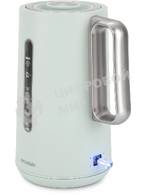 Чайник электрический Hyundai HYK-S9999 1.7л. 2200Вт светло-зеленый/серебристый корпус: металл