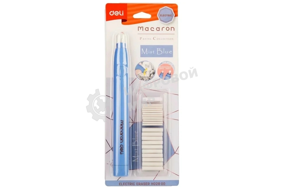 Ластик Deli EH02800 Macaron 178х17х18мм, ассорти блистер