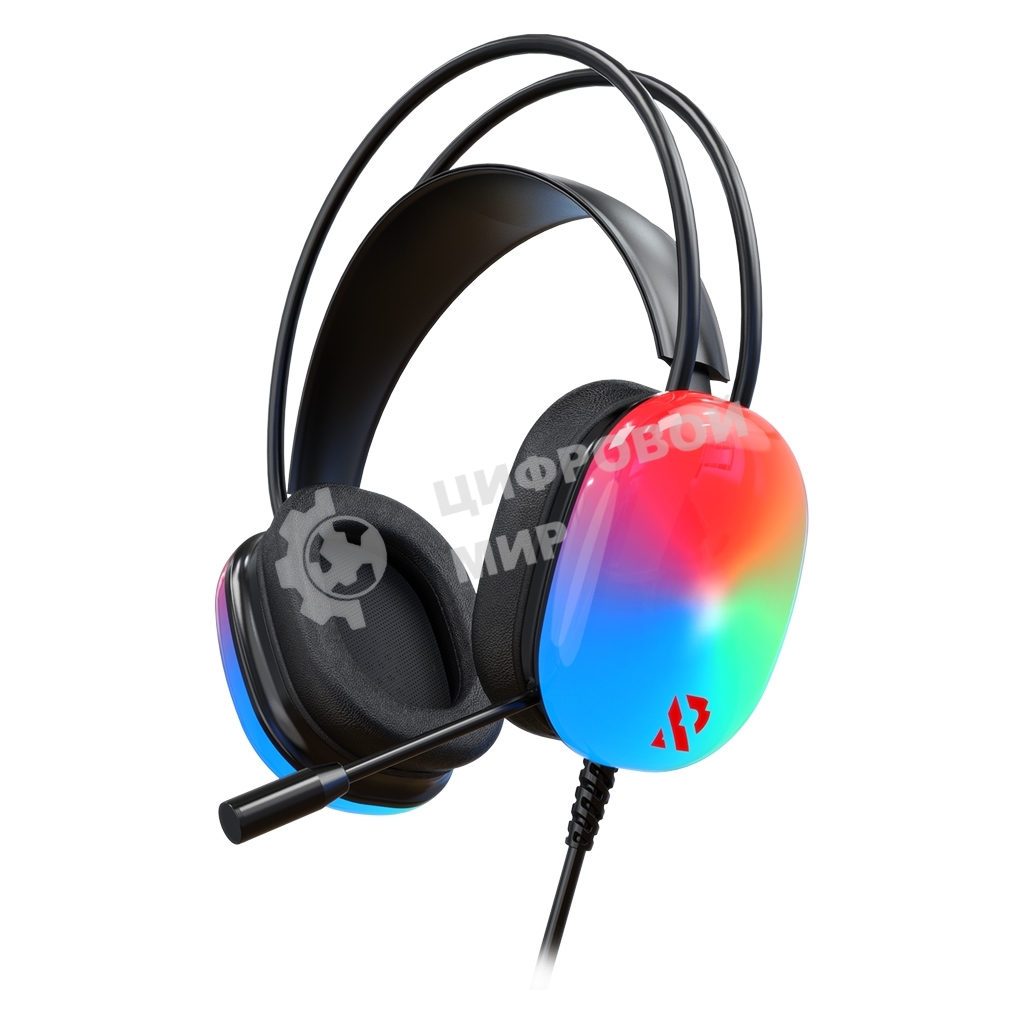 Гарнитура SmartBuy VAULT RGB чёрный, проводная, USB, подсветка