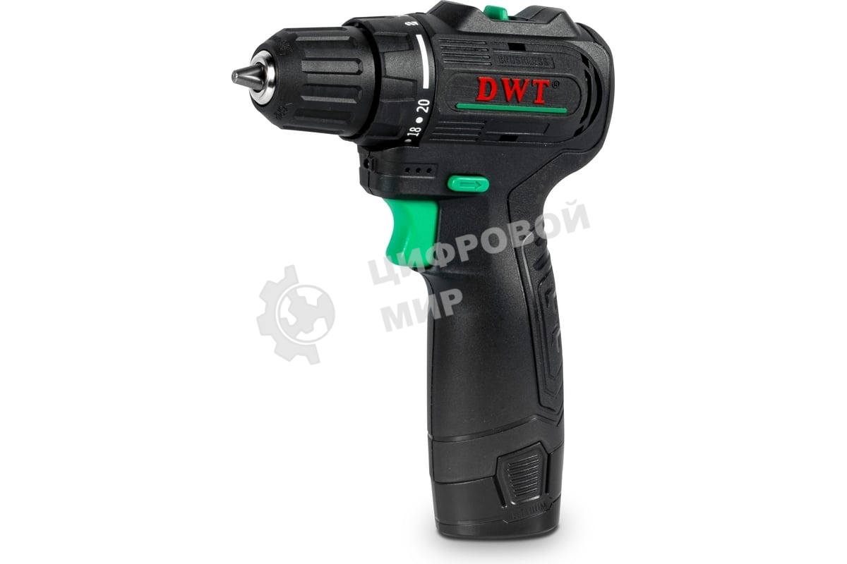 Дрель-шуруповерт DWT ABSP-12 DN-2 BMC 12 В, 2 Ач, 35 Нм, бесщеточный