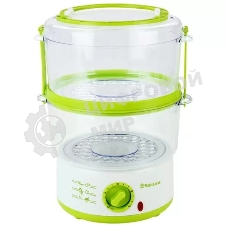 Пароварка электрическая Sakura SA-7213GR 2ч (5,0л) 500Вт бел/зел