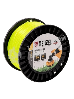 Леска для триммера Denzel звезда, 1,6мм х 552м, на DIN катушке FLEX CORD