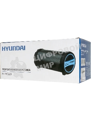 Колонка портативная Hyundai H-PAC220 черный/голубой 10W 1.0 BT/3.5Jack/USB