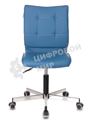 Кресло Бюрократ CH-330M/OR-03 синий, экокожа, 120 кг, механизм качания, без подлокотников