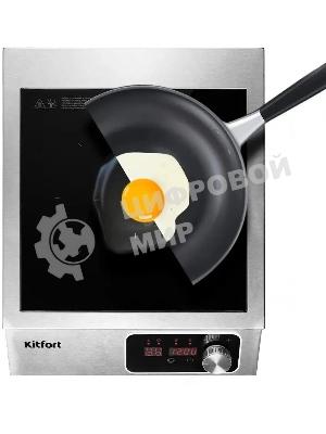 Плита настольная индукционная Kitfort КТ-143 серебристый/черный стеклокерамика (настольная)