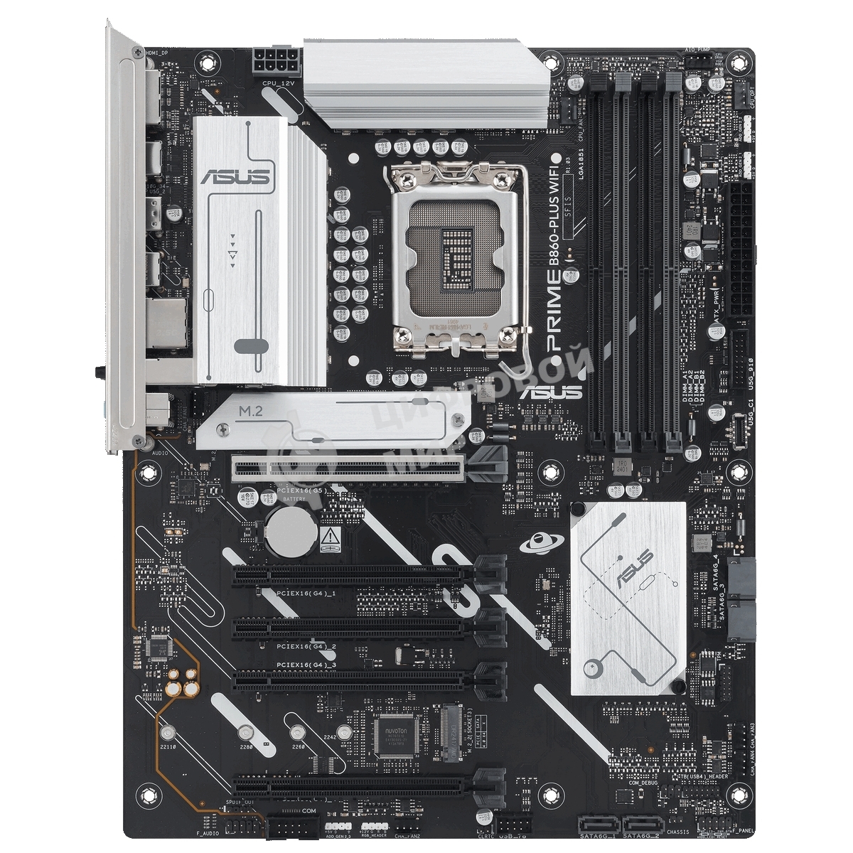 Материнская плата ASUS PRIME B860-PLUS WIFI, LGA 1851, Intel B860, 4xDDR5, 4xSATA, 2xM.2, 1xPCIe 5.0 x16, 4xPCIe 4.0 x16, 2xUSB-C, 4xUSB-A 3.2 Gen 1, 2xUSB-A 3.2 Gen 2, 1xHDMI, 1xDP, 1x2.5Gb LAN, 7.1, ATX
