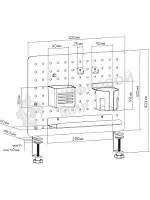 Органайзер Cactus CS-PB-LGY светло-серый