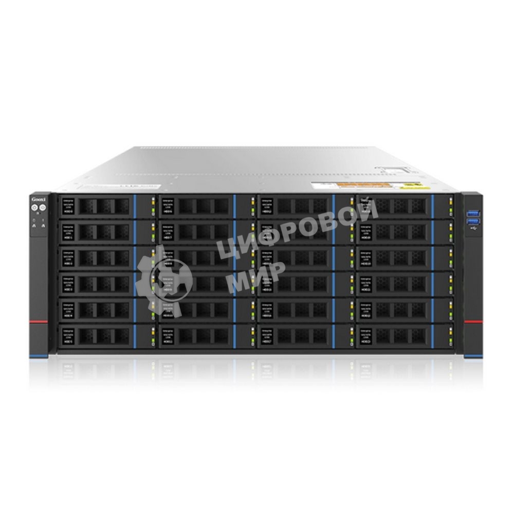 Серверная платформа Gooxi SR401-D24RE-G2 AMD Genoa 4U Expander Backplane 24 2.5/3.5 SAS/SATA Hard Drive Bay Server Barebone + 800W CRPS modules + standard rail kit