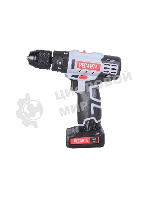 Дрель-шуруповерт Ресанта ДА-24-2ЛК-У, 24 В, 2 Ач, 60 Нм, щеточный