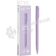 Ручка гелевая Deli Nusign NS552VIOLET фиолетовый, d=0.5мм, черные чернила, автоматическая