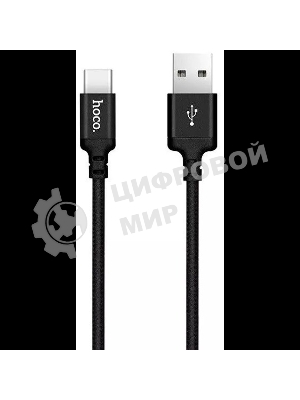 Кабель HOCO X14 черный HC-62868 USB - USB Type-C, 1m, 2A, Нейлон