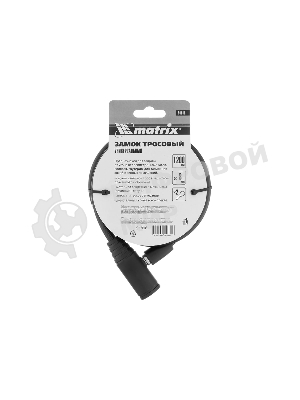 Замок тросовый универсальный Matrix 8 х 1200 мм