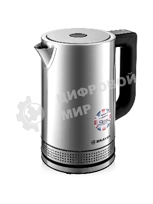 Чайник электрический BRAYER BR1060 2200 Вт, 1.7 л, стальной/черный