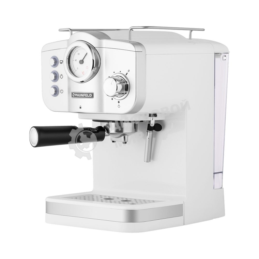 Кофеварка рожковая Maunfeld MF-735WH PRO белый, исп. кофе - молотый, 1.25 л, 1100 Вт, 15 бар