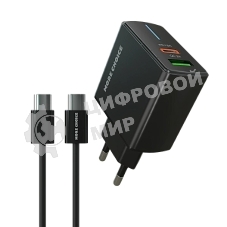Сетевое зарядное устройство MORE CHOICE NC61a черный - 1USB+1USB-C 3.0A PD 20W+QC3.0 быстрая зарядка для Type-C