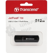 Флешка USB Transcend Jetflash 700 (TS512GJF700), 512Gb, USB 3.0, R/W 70/30, черный