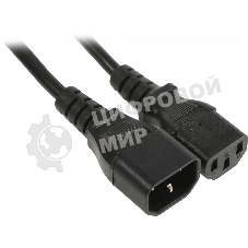 Шнур сетевой Rexant IEC 320 C13 – IEC 320 C14 3x1,0мм², длина 0,6м