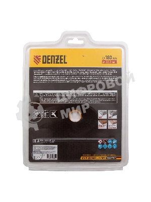Диск алмазный отрезной Denzel ф180 х 22,2 мм, сплошной, мокрое резание