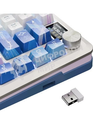 Клавиатура Redragon Flekact Pro гибридная, USB Type-A, Bluetooth, радиоканал, фиолетовый