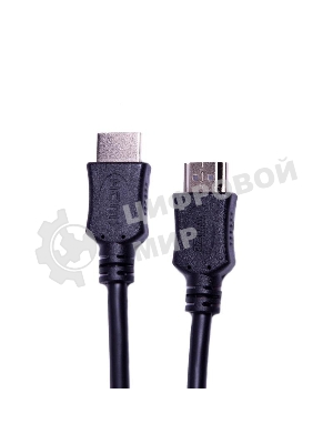 Кабель HDMI C-HM-HM-5M Wize, 5 м, v.2.0, 19M/19M, позол.разъемы, экран, черный, пакет