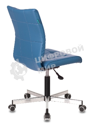 Кресло Бюрократ CH-330M/OR-03 синий, экокожа, 120 кг, механизм качания, без подлокотников