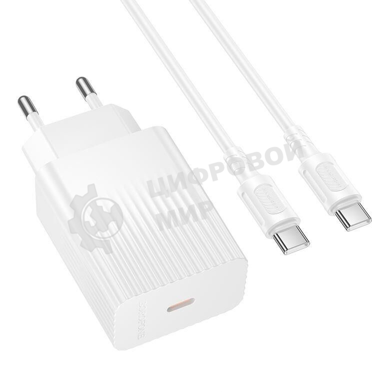 Сетевое зарядное устройство BOROFONE (6941991122743) BAS73Aaa 1Type-C 3.0A PD20W для Type-C Type-C White