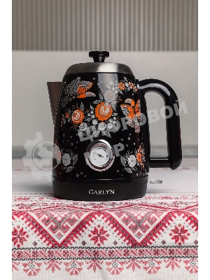 Чайник электрический GARLYN Flower Grace K-400 черный