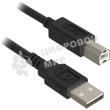 Кабель USB Defender USB 2.0 AM-BM 30AWG, никель, 5м 1