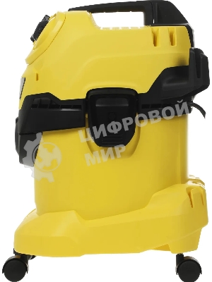 Строительный пылесос Karcher WD 4 P V-20/5/22 желтый, 1000 Вт, уборка сухая/сбор воды/выдув, пылесборник мешок/контейнер, 20 л