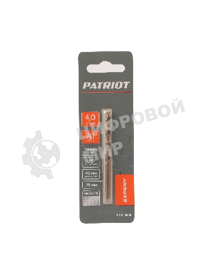 Сверло PATRIOT EXPERT по металлу, Р6М5К5, 4,0 мм, 1 шт в блистере