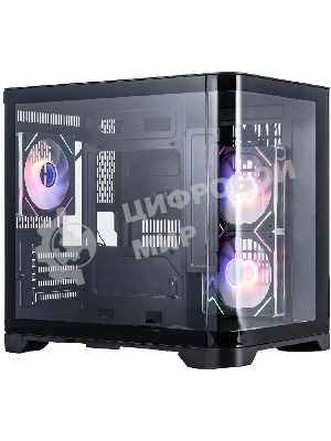 Компьютерный корпус 1STPLAYER UVIEW UV5 ARGB черный mATX 3x120мм ARGB fans UV5-BK-2FC7R-1FC7