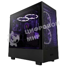 Компьютерный корпус без блока питания Case NZXT H5 Flow RGb, Midi-Tower, TG, 3x120мм RGb + 1x120мм, 1xUSB-A 3.2 + 1xUSB-C 3.2, E-ATX, ATX, mATX, mITX черный