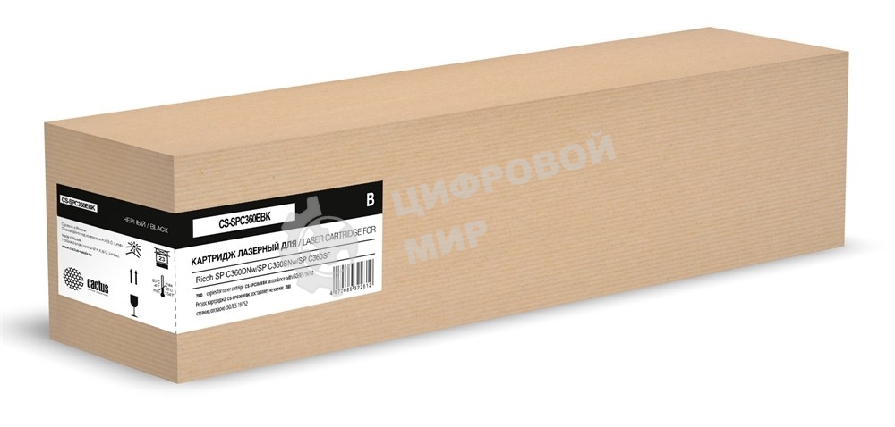 Картридж лазерный Cactus CS-SPC360EBK 408184 черный (7000 стр.) для Ricoh SP C360DNw/SP C360SNw/SP C360SF
